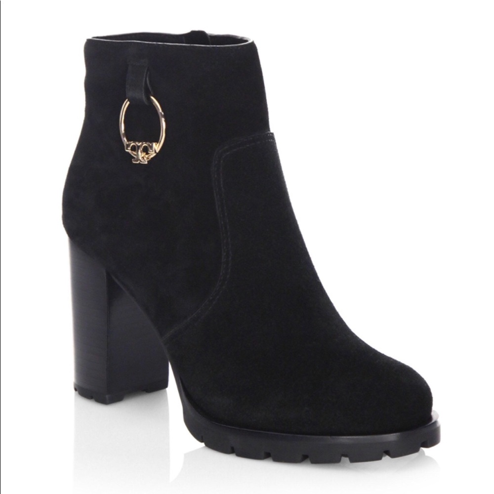 NIB Tory Burch sofia lug sole bootie black suede 9